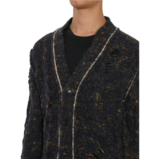 DANIELE ALESSANDRINI CARDIGAN IN MISTO LANA Pezzi Unici