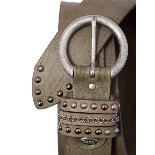 NANNI CINTURA IN PELLE E METALLO 4,00 CM Promozione Limitata