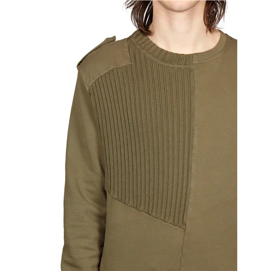 DAMIR DOMA FELPA GIROCOLLO IN COTONE CON INSERTI IN MAGLIA Ultimi due giorni
