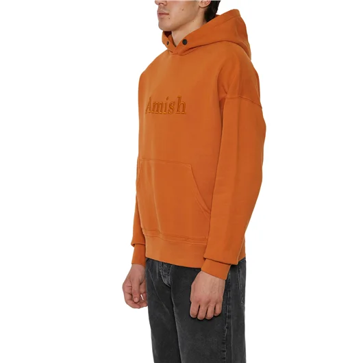 AMISH FELPA IN COTONE CON CAPPUCCIO Super sconto