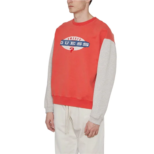 GUESS USA FELPA VINTAGE LOGO IN COTONE Promozione Limitata