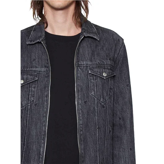 RTA GIUBBOTTO IN DENIM CON CINTURINO IN PELLE Offerta natalizia