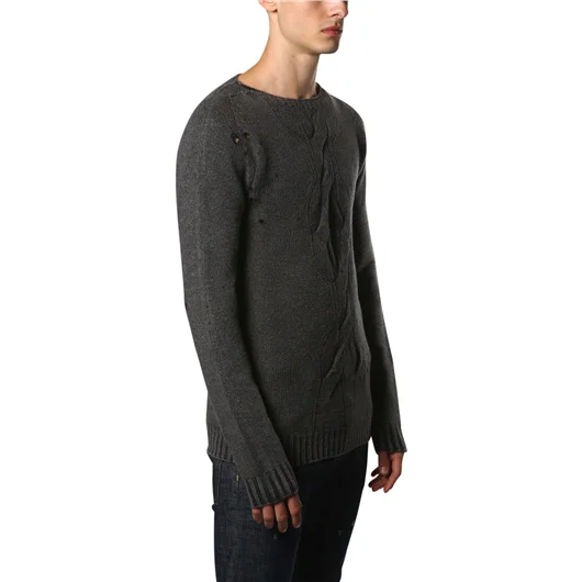 MD75 MAGLIA IN LANA GIROCOLLO CON TRECCIA In vendita