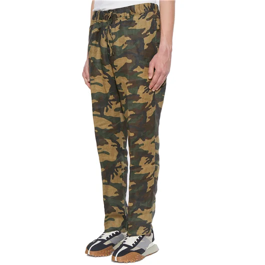 DANIELE ALESSANDRINI PANTALONE CAMOUFLAGE IN LINO In Linea