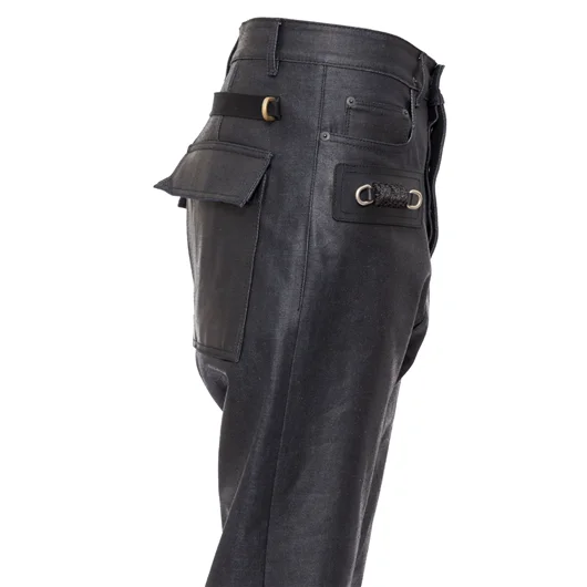 RICK OWENS PANTALONE IN DENIM CERATO Economico