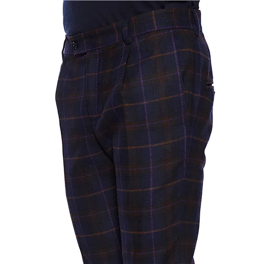 DANIELE ALESSANDRINI PANTALONE IN LANA CHECK Vendita Calda
