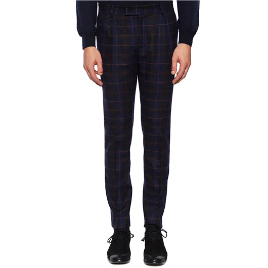 DANIELE ALESSANDRINI PANTALONE IN LANA CHECK Vendita Calda
