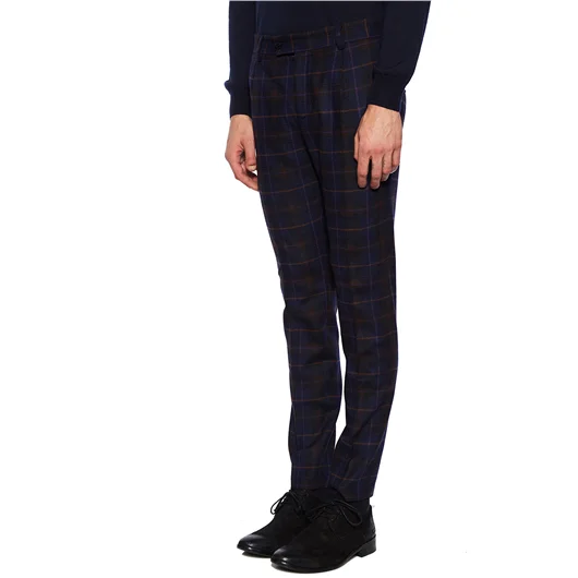 DANIELE ALESSANDRINI PANTALONE IN LANA CHECK Vendita Calda
