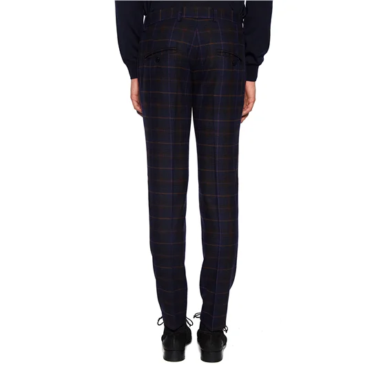 DANIELE ALESSANDRINI PANTALONE IN LANA CHECK Vendita Calda