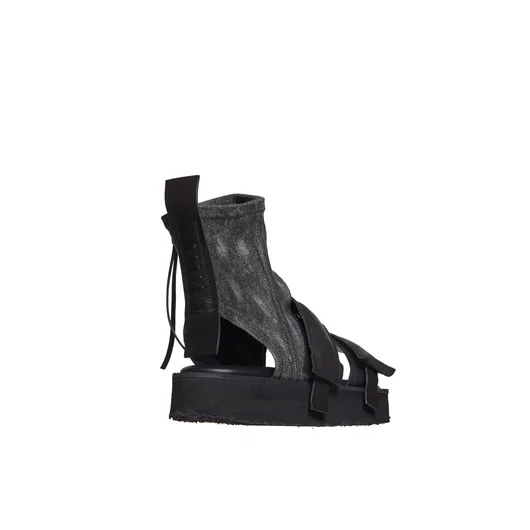 PURO SANDALO IN PELLE E DENIM Fino al 50% di sconto