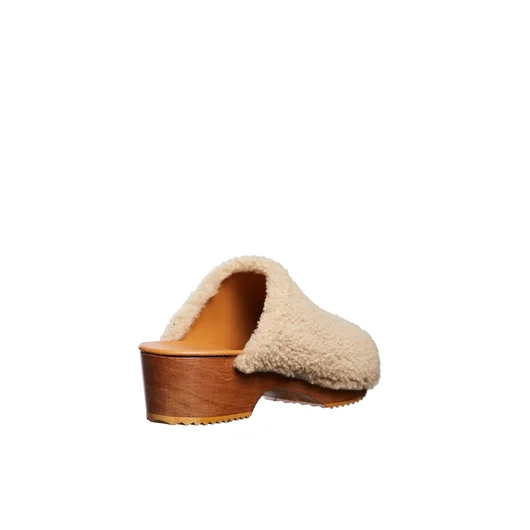 FIGURE DECORATIVE ZOCCOLI IN SHEARLING E LEGNO Bestseller