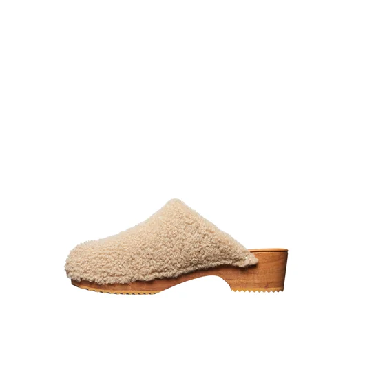 FIGURE DECORATIVE ZOCCOLI IN SHEARLING E LEGNO Bestseller