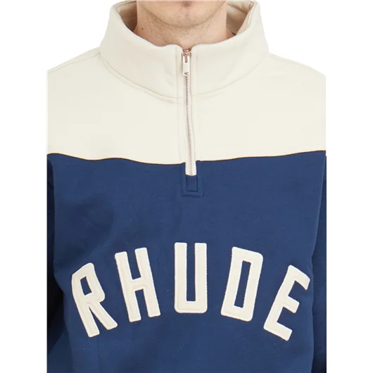 RHUDE FELPA MEZZA ZIP LOGO Rilascio limitato
