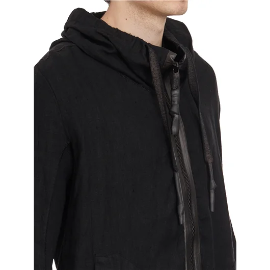 69 BY ISAAC SELLAM FELPA COLLO CON ZIP E CAPPUCCIO Latest stili
