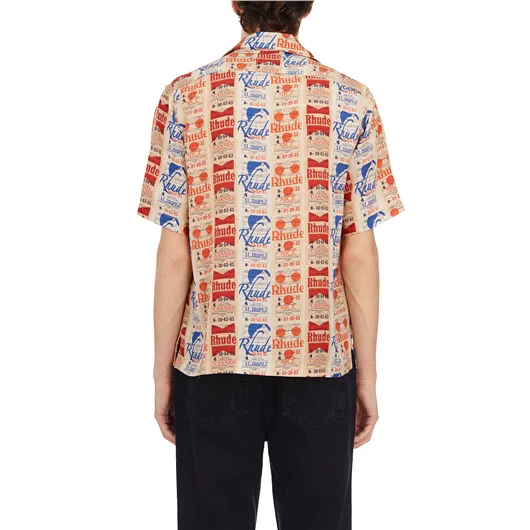 RHUDE CAMICIA STAMPATA IN SETA Super sconto