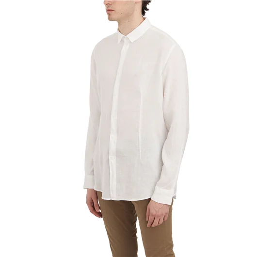 DANIELE ALESSANDRINI CAMICIA BASICA IN LINO Enormi sconti