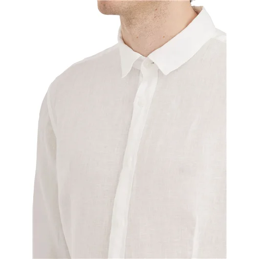 DANIELE ALESSANDRINI CAMICIA BASICA IN LINO Enormi sconti