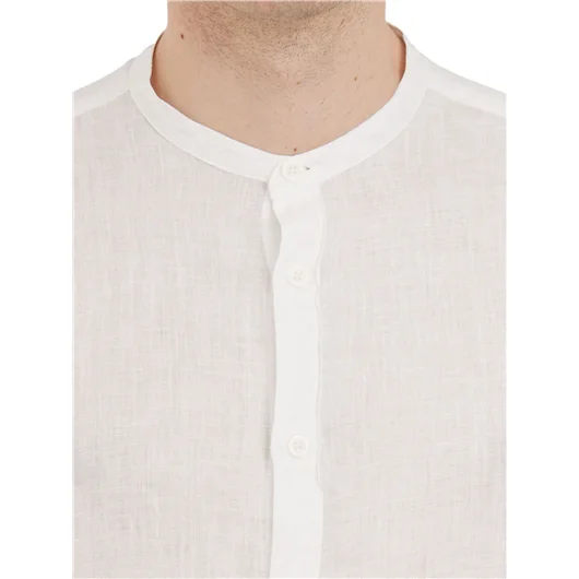 DANIELE ALESSANDRINI CAMICIA COREANA IN LINO 50% di sconto con spedizione gratuita
