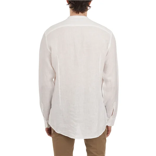 DANIELE ALESSANDRINI CAMICIA COREANA IN LINO 50% di sconto con spedizione gratuita
