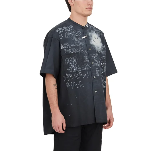 MAISON MIHARA YASUHIRO CAMICIA CON STAMPA DISTRESSED Spedizione Gratuita
