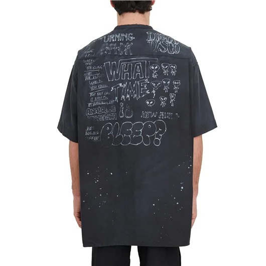 MAISON MIHARA YASUHIRO CAMICIA CON STAMPA DISTRESSED Spedizione Gratuita