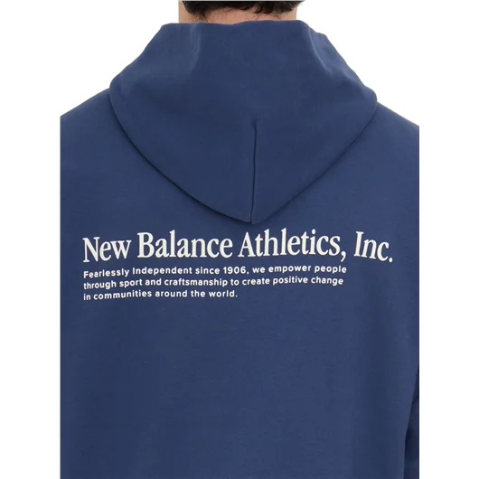 NEW BALANCE FELPA CON CAPPUCCIO IN COTONE Comprare a buon mercato