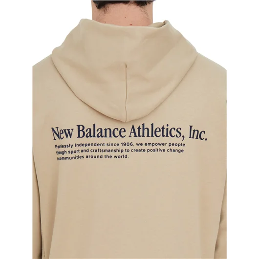 NEW BALANCE FELPA CON CAPPUCCIO IN COTONE Grande vendita