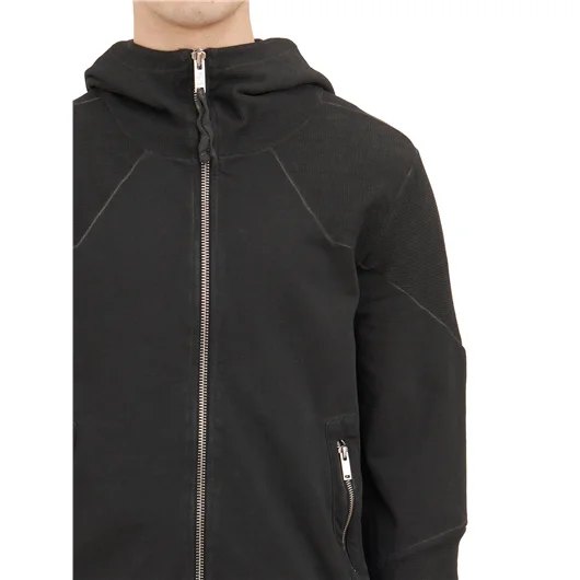 THOM KROM FELPA CON CAPPUCCIO E ZIP