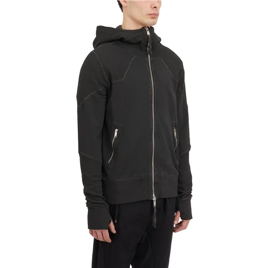 THOM KROM FELPA CON CAPPUCCIO E ZIP Fornitura limitata