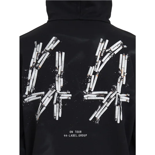 44 LABEL GROUP FELPA CON CAPPUCCIO STAMPA 44 SMOKE Black Friday