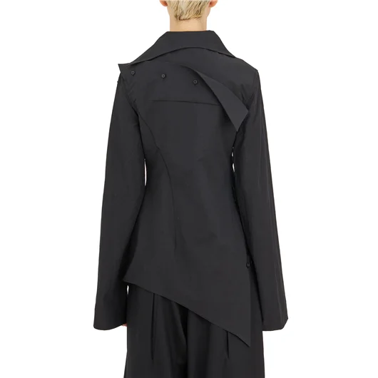 YEHUAFAN CAMICIA ASIMMETRICA IN COTONE Offerta Anniversario