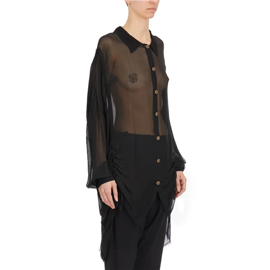 SANCTAMUERTE CAMICIA OVER IN VISCOSA E SETA Vendita calda