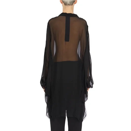 SANCTAMUERTE CAMICIA OVER IN VISCOSA E SETA Vendita calda