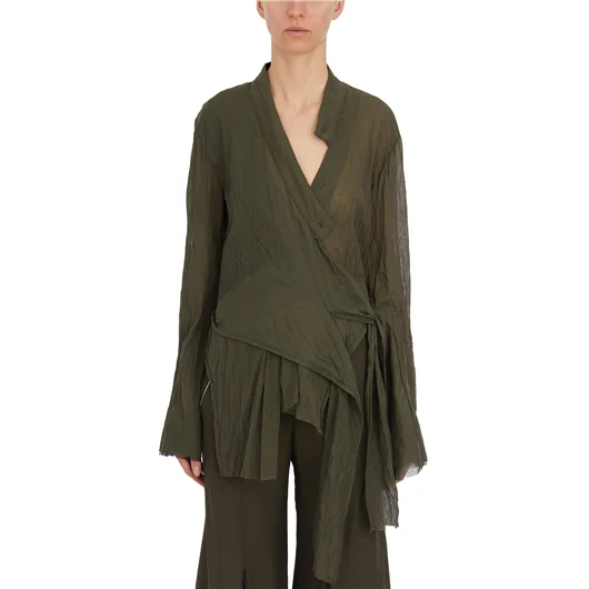 ALESSANDRA MARCHI CAMICIA KIMONO IN COTONE Online Outlet