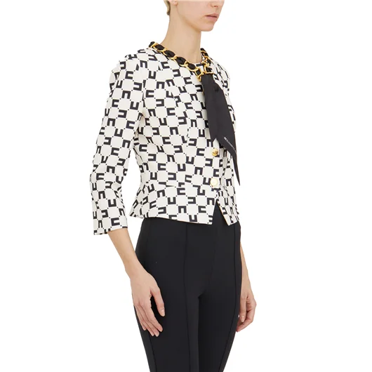 ELISABETTA FRANCHI GIACCA CON CATENA FOULARD Sostegno trimestrale