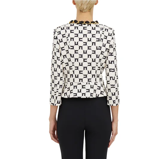 ELISABETTA FRANCHI GIACCA CON CATENA FOULARD Sostegno trimestrale