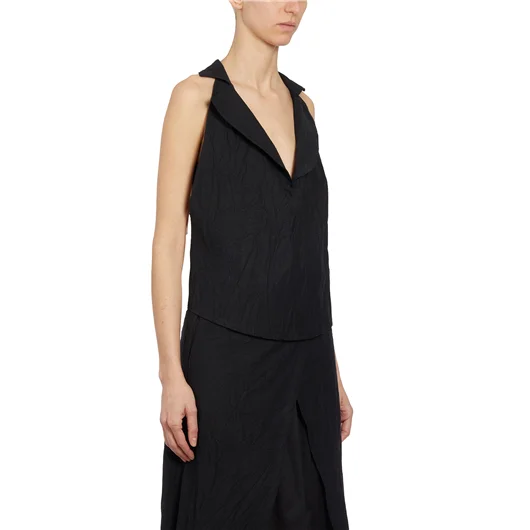 NOSTRASANTISSIMA GILET IN LINO CON REVER In vendita