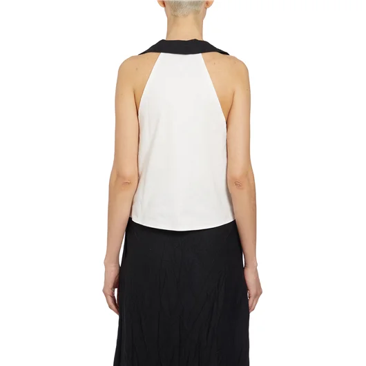 NOSTRASANTISSIMA GILET IN LINO CON REVER In vendita
