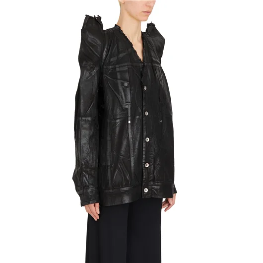 RICK OWENS DRKSHDW GIACCA IN COTONE SPALMATO TEC WORKER Promozione