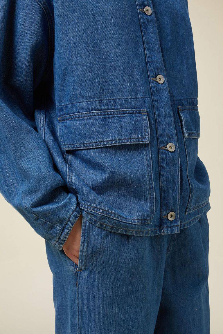 Pomandere Giubbino denim con tasche applicate Pezzi Unici