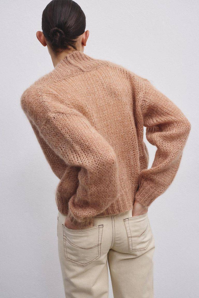 Pomandere Cardigan doppio petto in mohair e lana Moda