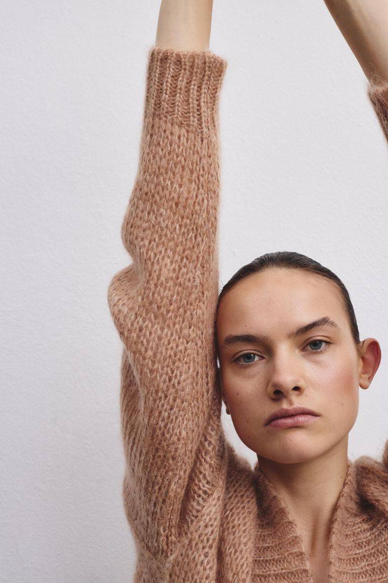 Pomandere Cardigan doppio petto in mohair e lana Moda