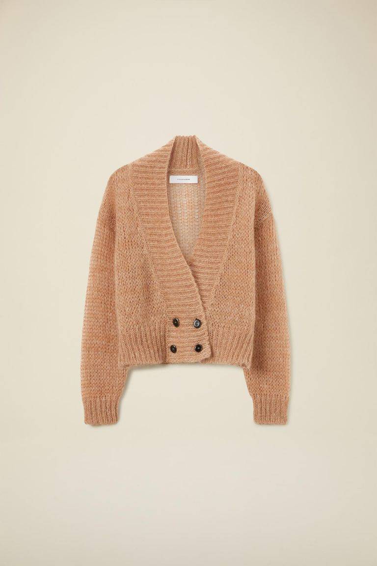 Pomandere Cardigan doppio petto in mohair e lana Moda