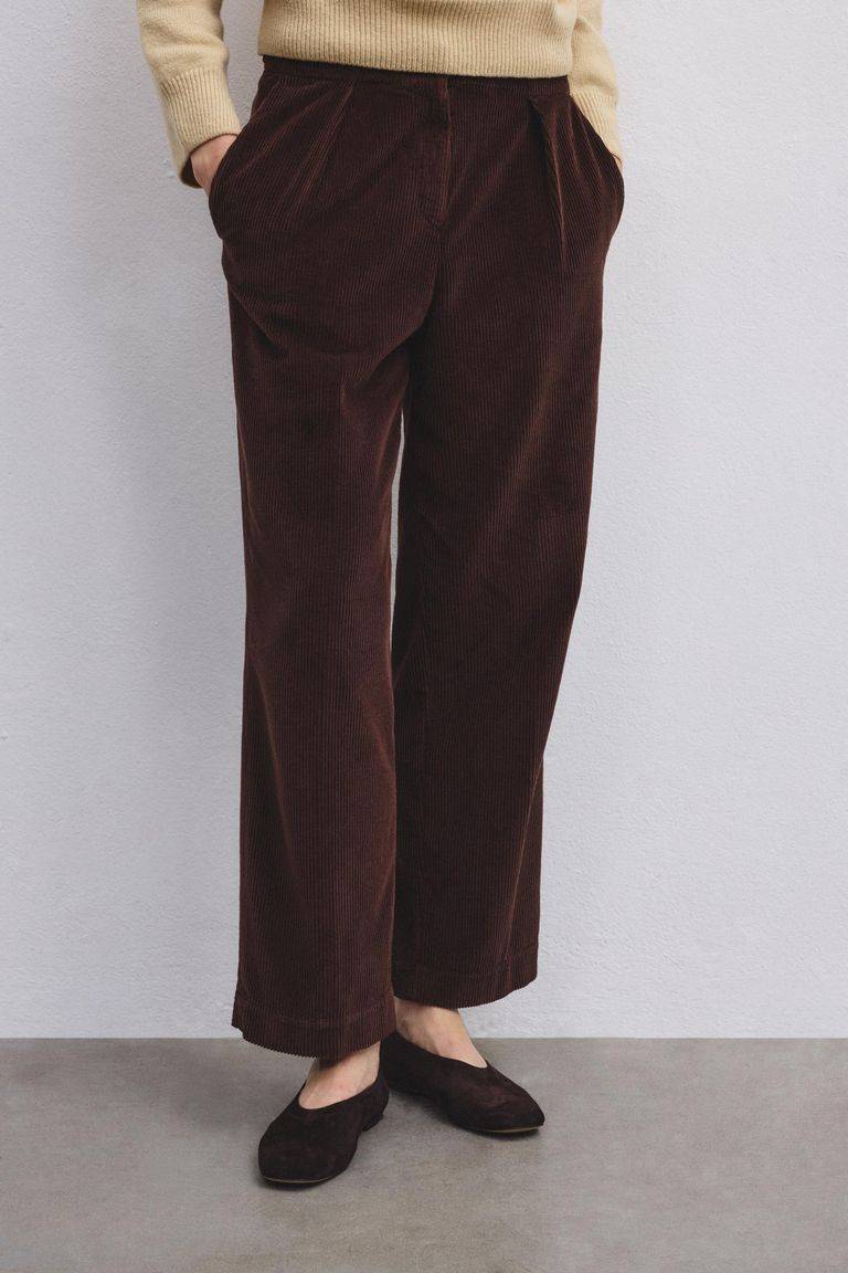 Pomandere Pantalone con pince in velluto a coste Italy