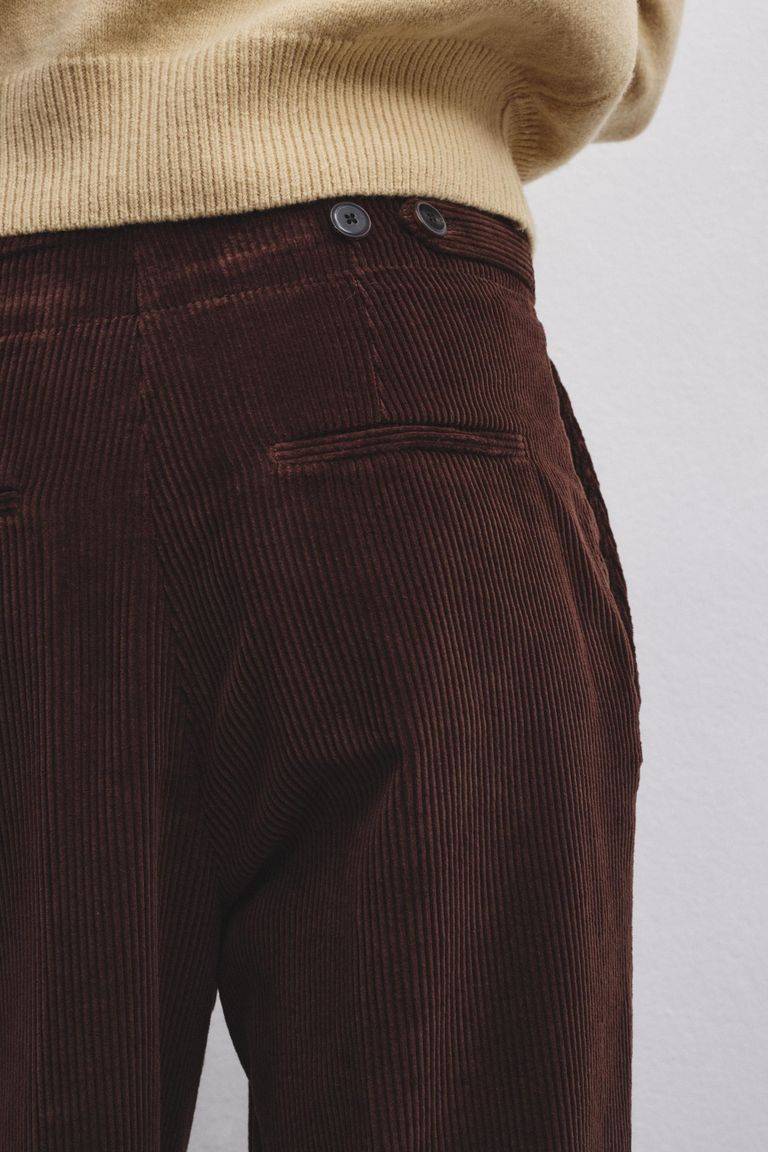 Pomandere Pantalone con pince in velluto a coste Italy