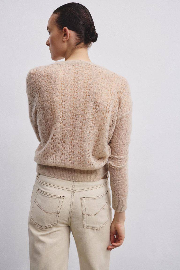 Pomandere Girocollo traforato di mohair e lana Qualità