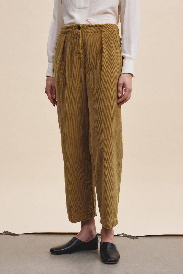 Pomandere Pantalone con pince in velluto a coste Consegna Veloce