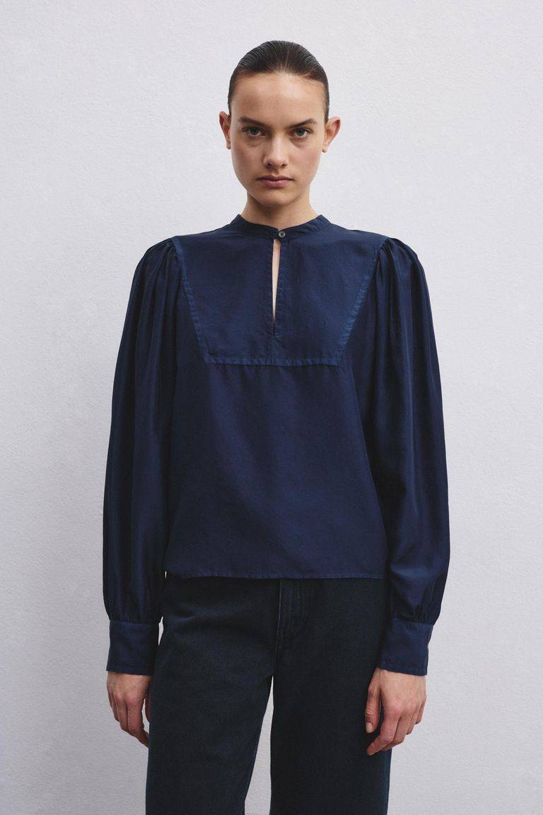 Pomandere Camicia con plastron in habutai Vendite Flash