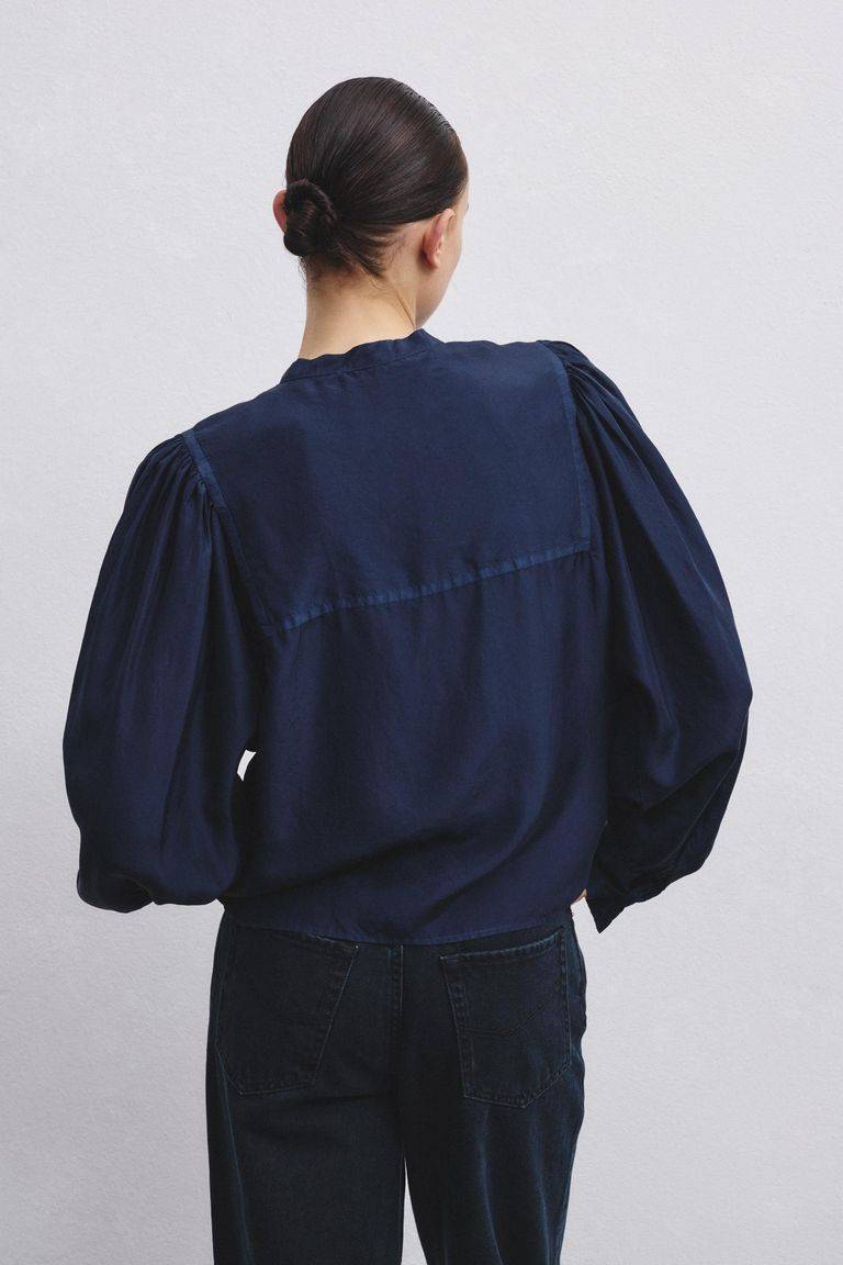 Pomandere Camicia con plastron in habutai Vendite Flash