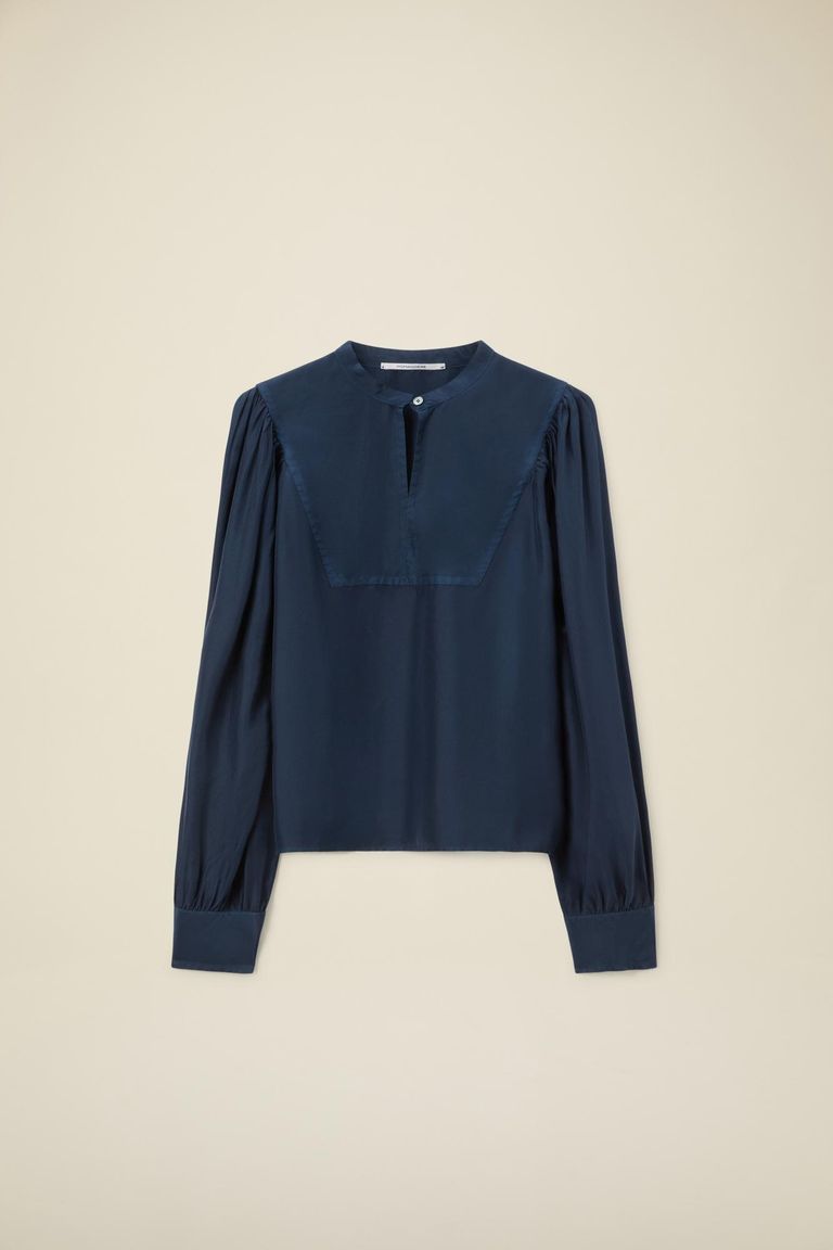 Pomandere Camicia con plastron in habutai Vendite Flash
